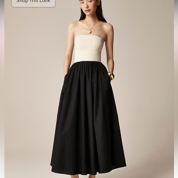 J. Crew Strapless colorblock mixy dress NWT Size 2X Minimalist Classic - Picture 2 of 11